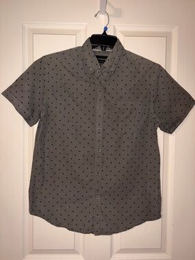 Cactus Man Olive Green Short-Sleeve Button-Down M